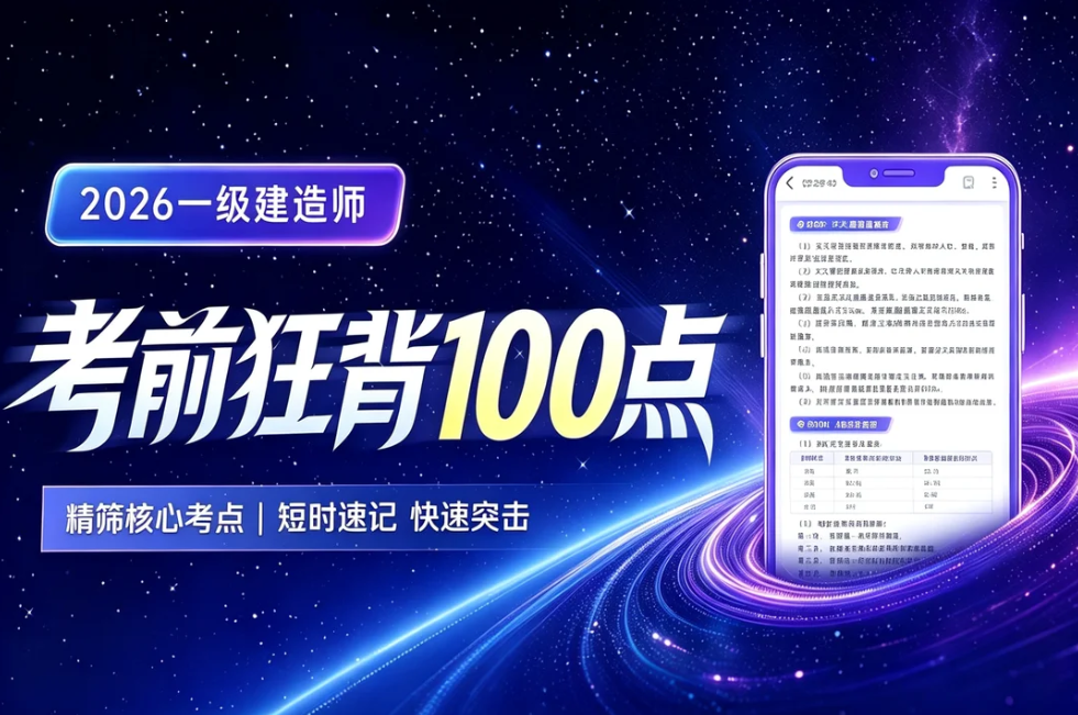 2026年一级建造师_《考前狂背100点》_优路教育
